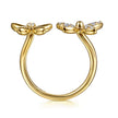 Floral - 14K Yellow Gold Diamond Floral Open Ring