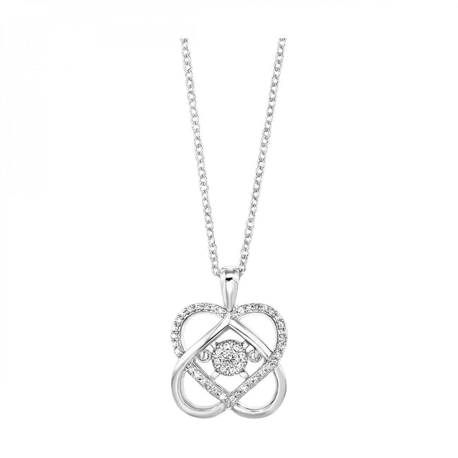 Fun & Unique Double Heart Diamond Necklace in Silver | Gemmas Jewelers 1