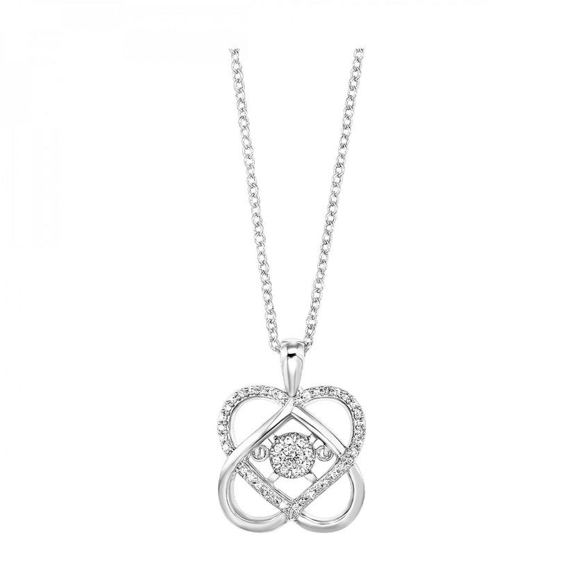 Fun & Unique Double Heart Diamond Necklace in Silver | Gemmas Jewelers 1