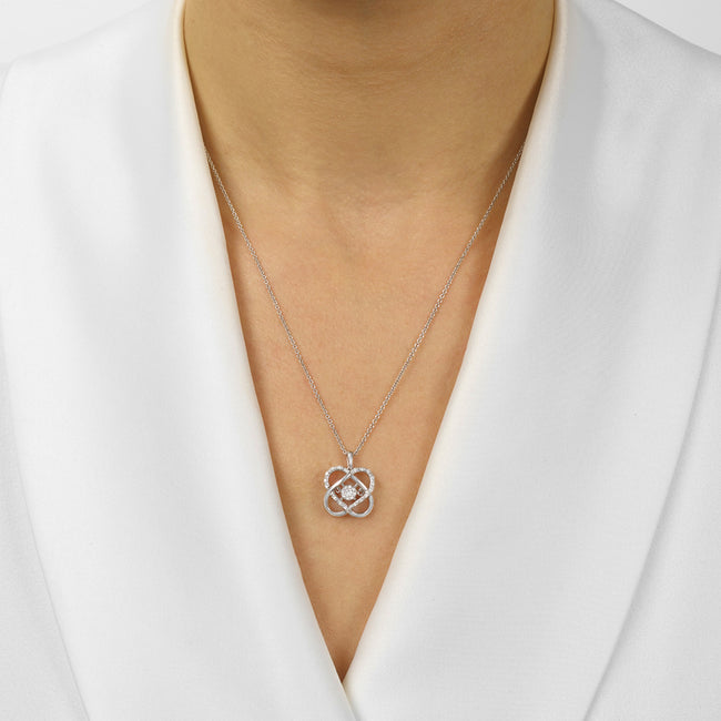 Fun & Unique Double Heart Diamond Necklace in Silver | Gemmas Jewelers 2