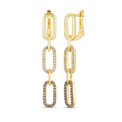 Fun and Fashionable LeVian® Paper Clip Diamond Earrings in 14K Honey Gold | Gemmas Jewelers 1
