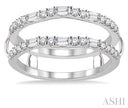 Fun and Fashionable Baguette and Round Cut Diamond Insert Wedding Ring in 14K White Gold | Gemmas Jewelers