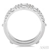 Fun and Fashionable Baguette and Round Cut Diamond Insert Wedding Ring in 14K White Gold | Gemmas Jewelers