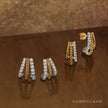 14K White & Yellow Gold Bujukan Diamond J Hoop Stud Earrings