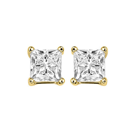 Princess Cut Studs 1.50ctw Natural Diamonds