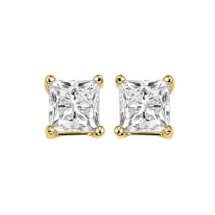 Princess Cut Studs 1.50ctw Natural Diamonds