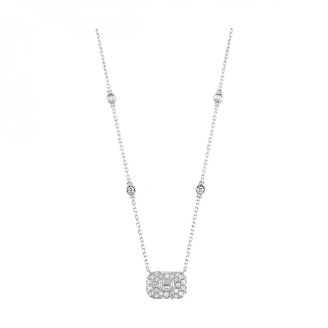 Pave Diamond Necklace 1 Carat