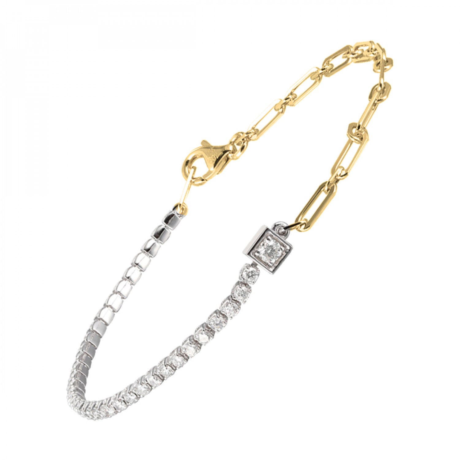 Diamond Tennis Paperclip Bracelet