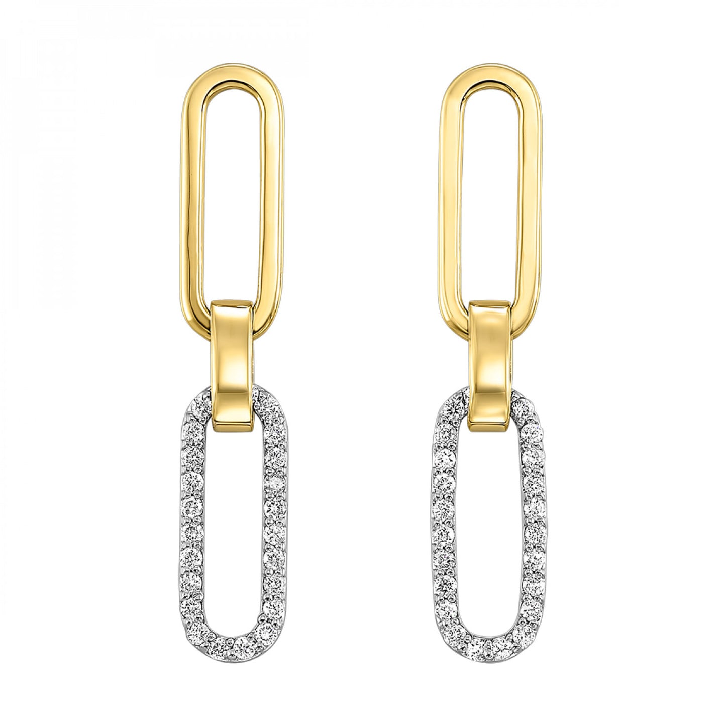 Paper Clip Diamond Earrings