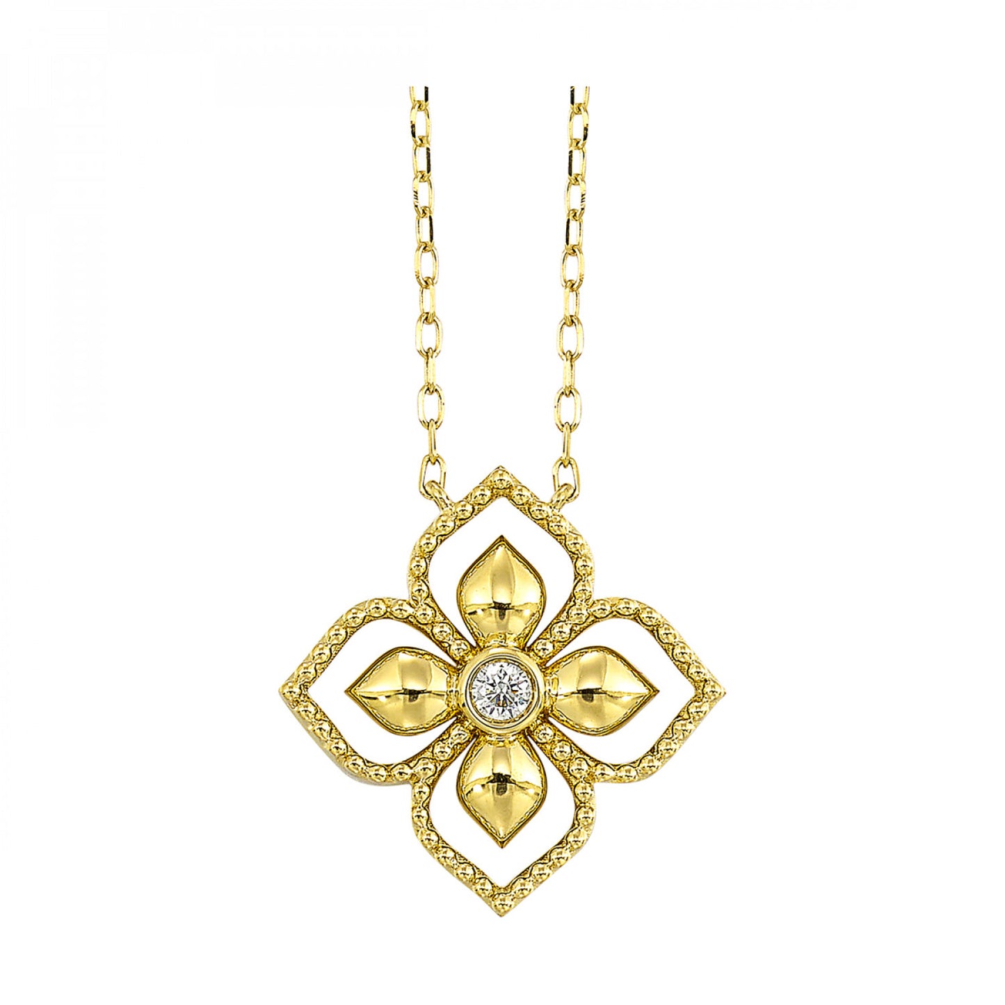 14k Yellow Gold Diamond Necklace