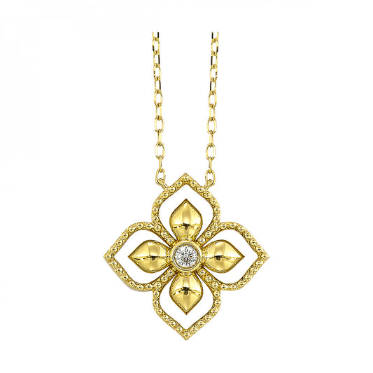 14k Yellow Gold Diamond Necklace