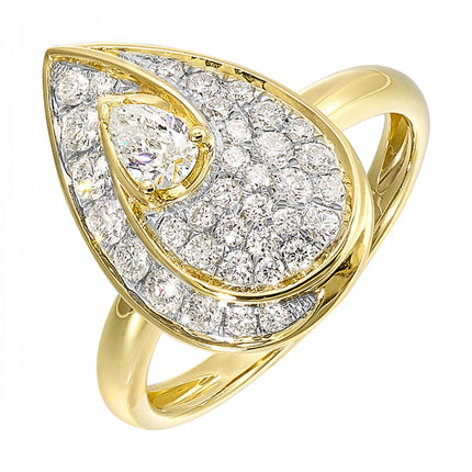 Pear Shape Fashion Ring .75ctw