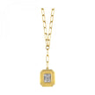 14k Yellow Gold Emerald Shape Necklace