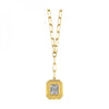 14k Yellow Gold Emerald Shape Necklace