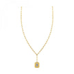 14k Yellow Gold Emerald Shape Necklace