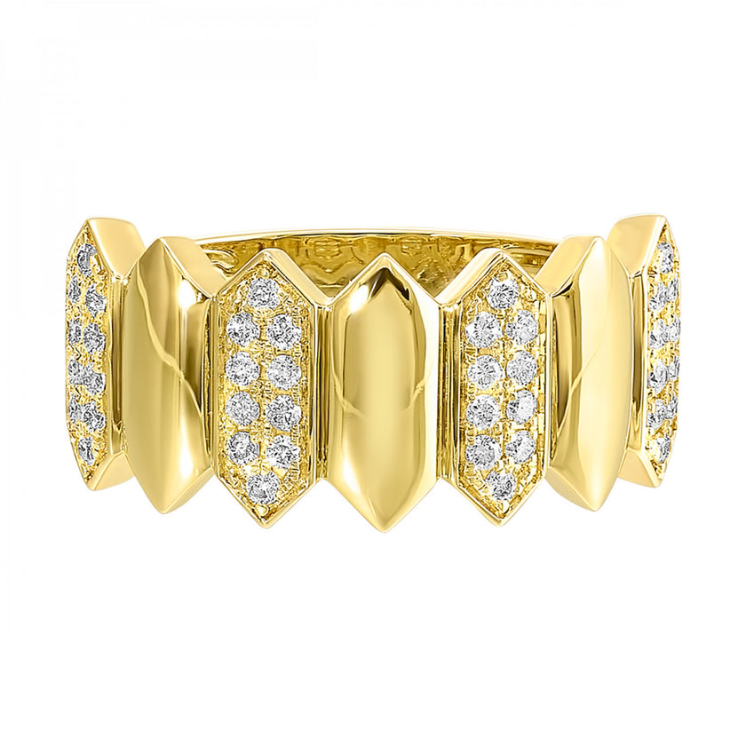 Unique14k Yellow Gold Diamond Ring