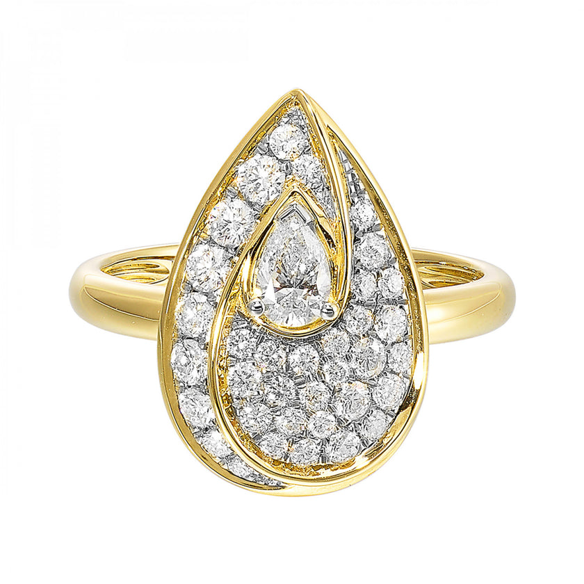 Pear Shape Fashion Ring .75ctw