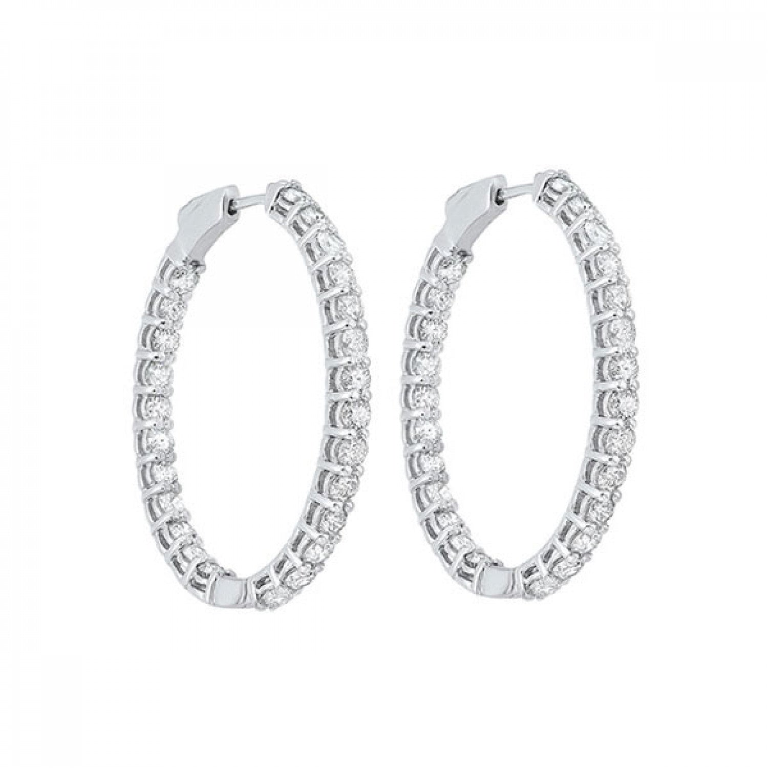 5 Carat Diamond Button Hoops