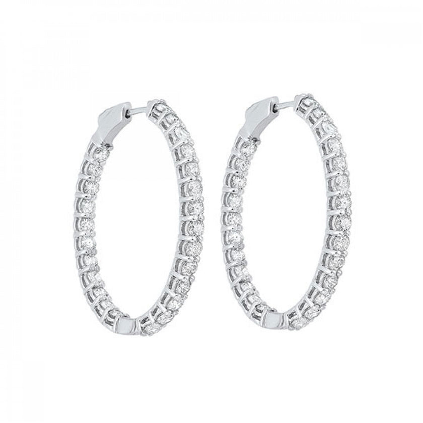 5 Carat Diamond Button Hoops
