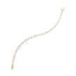 Sparkling Two-Tone Diamond Paperclip Chain Bracelet in 10K