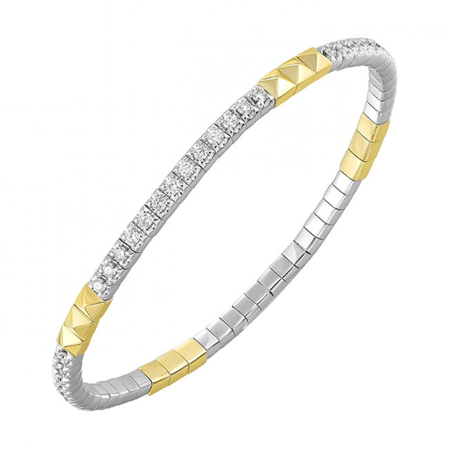 Two Tone 1.50 Carat Diamond Bangle