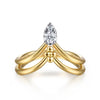 14K White & Yellow Gold Bujukan and Diamond Chevron Ring
