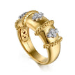 14K White & Yellow Gold Bujukan and Diamond Wide Band Ring