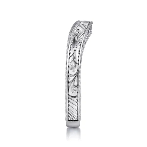 14K White Gold Vintage Inspired Anniversary Band