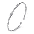 14K White Gold Bujukan Pyramid Stations Bangle