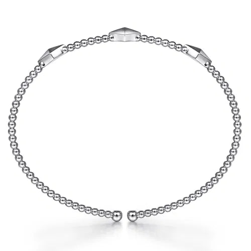 14K White Gold Bujukan Pyramid Stations Bangle