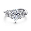 14K White Gold Bypass Pear Shape Diamond Engagement Ring