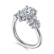 14K White Gold Bypass Pear Shape Diamond Engagement Ring