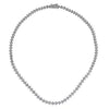 Fabulous 4 Carat Diamond Cluster Tennis Necklace in 14K White Gold | Gemma's Jewelers