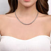 Fabulous 4 Carat Diamond Cluster Tennis Necklace in 14K White Gold | Gemma's Jewelers