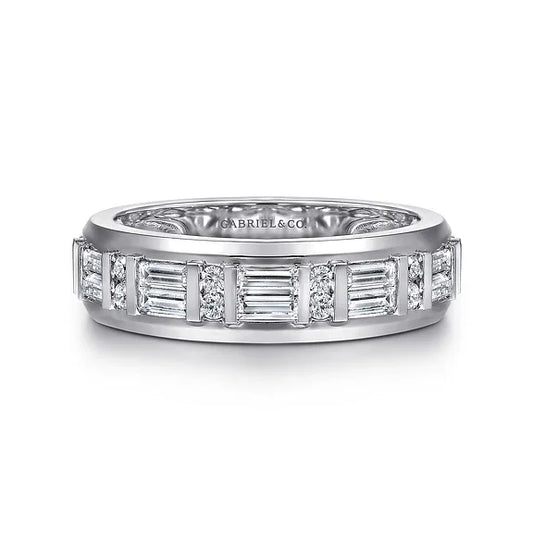 men's baguette diamond band