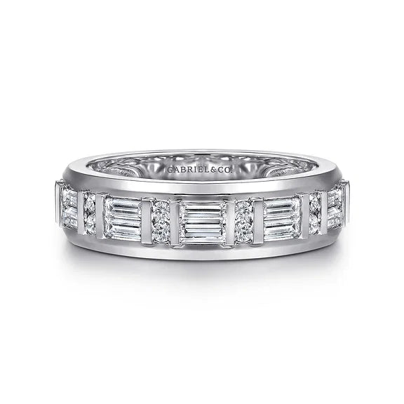 men's baguette diamond band