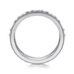 14K White Gold Diamond Mens Wedding Ring in Sand Blast Finish