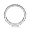 14K White Gold Diamond Mens Wedding Ring in Sand Blast Finish