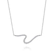 Gabriel & Co. 14K White Gold Diamond Wave Bar Necklace