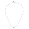 14K White Gold Diamond Wave Bar Necklace