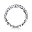 14K White Gold Diamond Wave Stackable Ring 1.40ctw