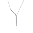 14K White Gold Diamond Y Necklace