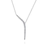 14K White Gold Diamond Y Necklace