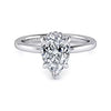 Elegant but BOLD Hidden Halo Pear Shape Diamond Engagement Ring in 14K Gold | Gemma's Jewelers