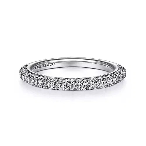 14K White Gold Wedding Band