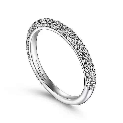 14K White Gold Wedding Band