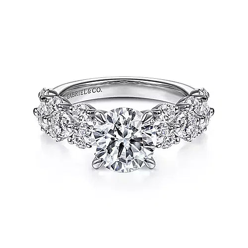 Shimmering Double Row Shared Prong Diamond Engagement Ring in 14K Gold | Gemma's Jewelers