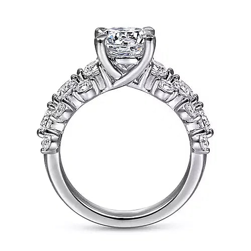 Shimmering Double Row Shared Prong Diamond Engagement Ring in 14K Gold | Gemma's Jewelers