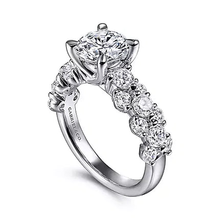 Shimmering Double Row Shared Prong Diamond Engagement Ring in 14K Gold | Gemma's Jewelers