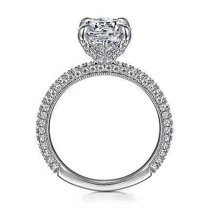 Exquisite Pave Set Diamond Engagement Ring 2.56 Carats in 14K Gold | Gemma's Jewelers